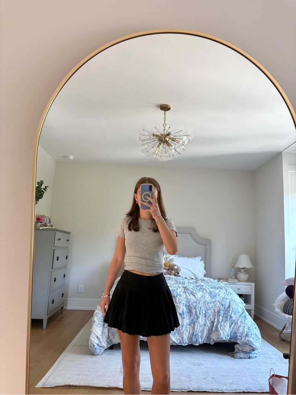 aerie Black Pleated Mini Skirt - Flowy A-Line